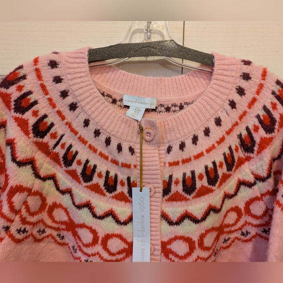 LAST PRICE DROP House Of Harlow 1960 Fair Isle Cardigan Sweater Size 1X New! - Picture 6 of 15